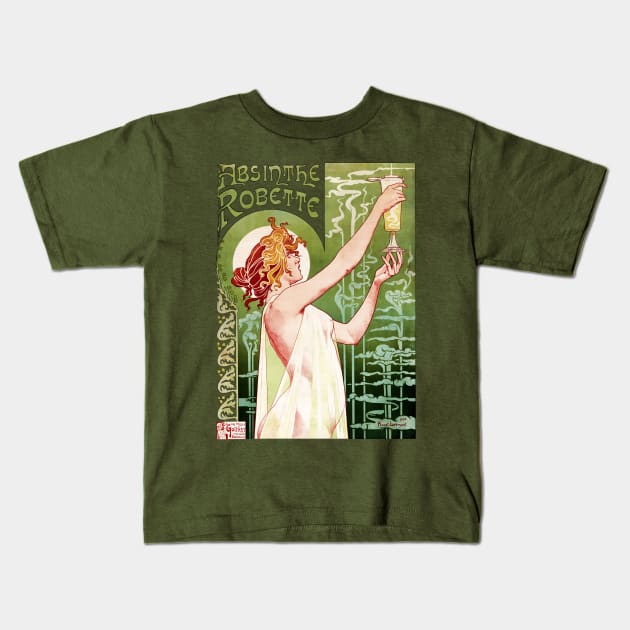 Vintage absinthe poster Kids T-Shirt by UndiscoveredWonders